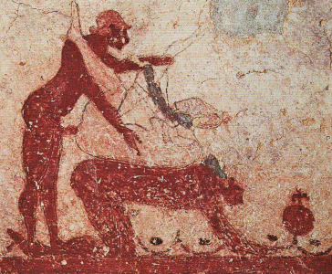 Pin, VI aC., Tumba de los toros, Necrpolis de Monterozzi, Tarquinia, Lacio, Italia