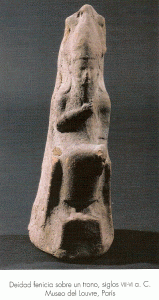 Esc, VII-VI aC., Deidad fenicia en el trono, M. Louvre, Pars