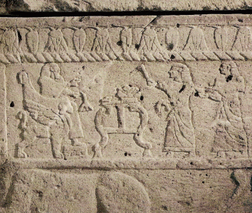 Esc, XIII aC., Sarcfago del rey Ahiramm, Biblos, M. Arqueolgico, Beirut, Lbano, 1200 aC.