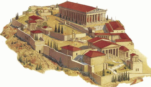 Arq, V aC, Acrpolis, Atenas, Ilustracin
