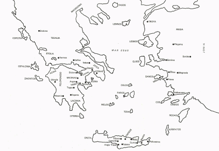Mapa, Ambito Prehelnico y Helnico, Centros Principales