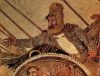 Mosaico, IV aC. Original Griego de Filomeno de Eritrea-I aC. Copia Romana, Batalla de Issos, Detalle, MAN, Npoles, Italia
