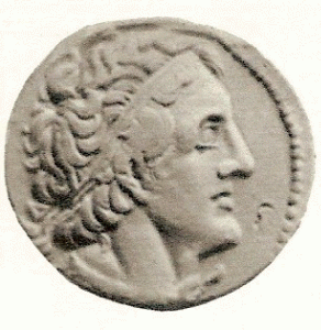 Numismtica, I aC., Moneda con la Efigie de Ptolomeo I  Soter, Egipto, Anverso