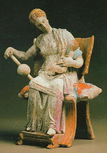 Esc, IV-III aC., Afrodita y Eros, Tanagra, Escuela de Alejandra, Grecia