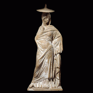 Esc, IV-III aC., Dama elegante, Tanagra, Alejandra, Grecia