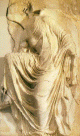 Esc, V aC, Fidias, atribuida, Nike Atndose la Sandalia, Templo de Atenea Nike, Atenas, Grecia