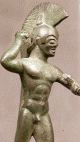Esc, V aC., Guerrero con Yelmo Crestado, Bronce, Grecia, Principios de Siglo
