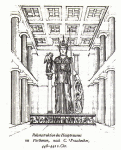 Esc, V aC., Fidias, Palas Partenos, Ilustracin, Grecia, 437