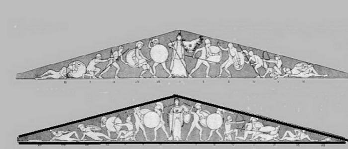 Esc. VI aC., Frontn del Templo de Afaia, Grecia