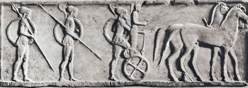 Esc, VI aC., Desfile de Guerreros y Carros, Relieve, M. de Atenas, Grecia, ltimo Cuarto de Siglo
