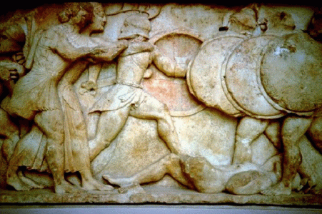 Esc, VI aC., Tesoro de Sifnos, Metopa, Relieve, Islas Ccladas, Grecia, 550-525 aC.