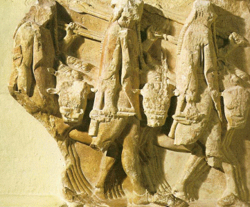 Esc, VI aC., Robo de los Bueyes, Metopa, Relieve, Thesauros, Sicin,  M. Arqueolgico, Delfos, Grecia