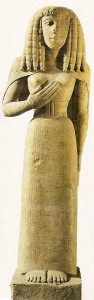 Esc, VII aC., Dama de Auxerre, M. del Louvre, Pars, 65-625 aC.