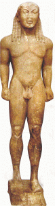 Esc. VI aC. Cleobis , Museo de Delfos 600 aC., Grecia