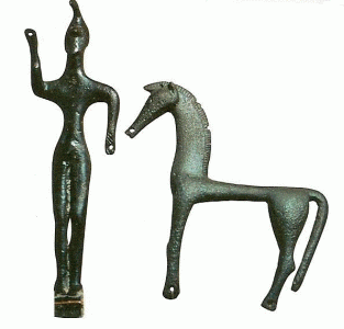 Esc, VIII aC., Caballo y Jinete, Bronce, M. Arqueolgico, Olimpia