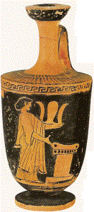Cermica, V aC., Portadora del Cesto para el Sacrificio y Altar, M. del Louvre, Pars, Francia, 480
