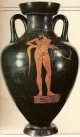 Cermica, V aC., nfora, Figuras rojas fondo negro
