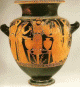 Cermica, V aC., Stamos tico, Sacrificio a Dioniso, M. Arqueolgico, Npoles, Italia, 425-415