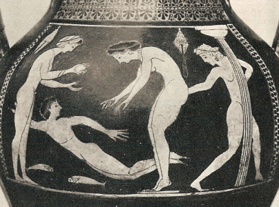 Cermica, VI aC., Andokides, Anfora, Baistas, 540-525
