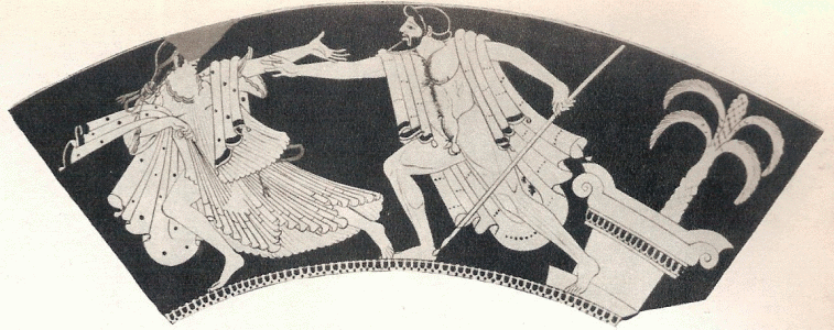 Cermica, VI aC., Brygos, Vaso de Figuras Rojas, Detalle de una Cara