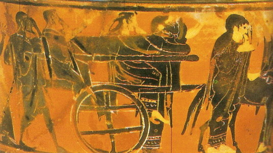 Cermica, VI aC., Kythos tico, Conduccin del Difunto, Cabinet des Medailles, Pars, Francia, 525-500