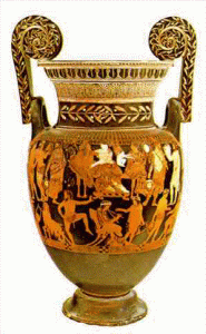 Cermica, VI aC., Crtera, Escena de Preparacin de una Obra de Teatro