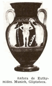 Cermica, VI aC., Euthymides, nfora, Estilo tico, Figuras Rojas, Primer Perodo, 520-500