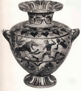 Cermica, VI aC., Hidria de Caere, Estilo Jnico, 575-530