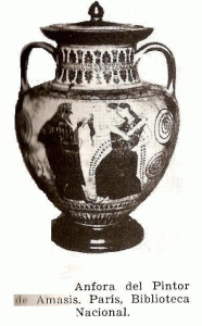 Cermica, VI aC., Pintor de Amasis, nfora, Figuras Negras, Estilo tico 575-550