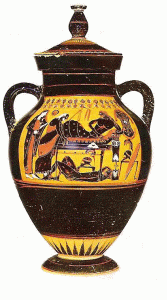 Cermica, VI aC., Anfora, Priamo Suplica a Aquiles la Devolucin del Cuerpo de Hctor