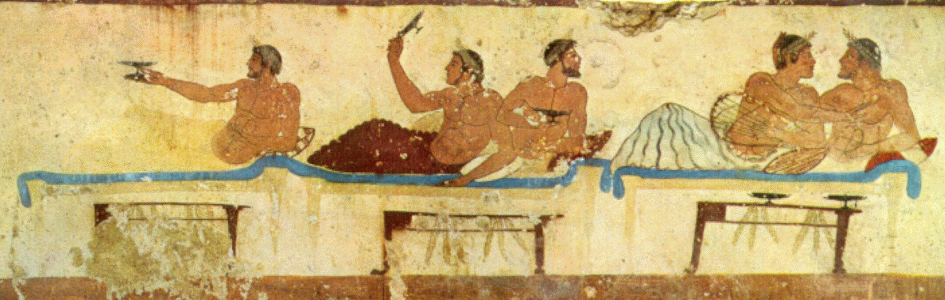 Pin, V aC., Simposio, Tumba del Nadador, Fresco, 480 aC