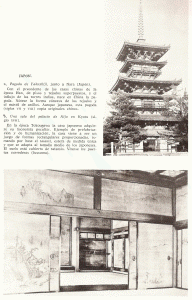 Arq, VII-VIII, Pagoda de Yukusshijim, Sala del Palacio de Nijom, Nara, Kyoto