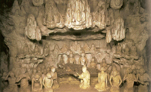 Esc, VIII, El Nirvana de Buda, Arcilla, Pagoda del Horiujio, Nara