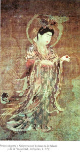 Pin, VIII, Diosa de la Belleza y de la Fecundidad, Kakemono o Pintura Jichijo ten 772