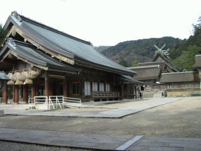 Arq, XII-XIV Izumo Taisha, Exterior, Anterior a 1200, Se quema en un incendio, reconstruccin