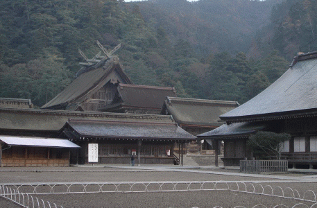 Arq, XII-XIV, Izumo Taisha, interior con el Honden El, Anterior a 1200, Se quema en un incendio, reconstruccin