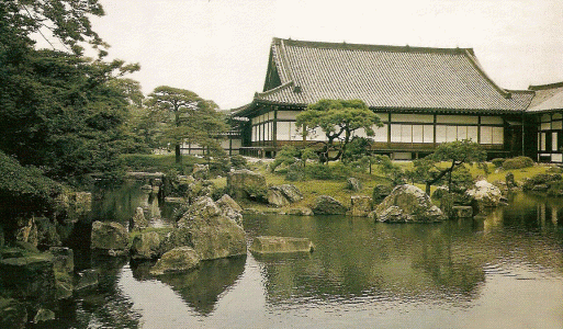Arq, XIV-XVI, Palacio y Jardn del Nijojo, Vista parcial, Kyoto, Japn