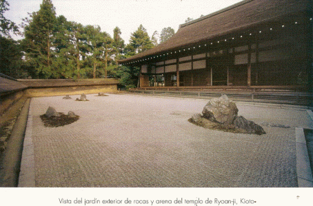 Arq, XIV-XVI, Templo de Ryoan ji, jardn, Exterior de rocas y arena, Kyoto, Japn 