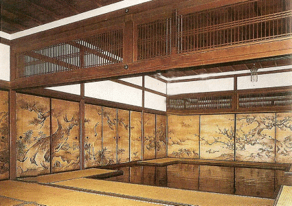 Arq, XVI, Hojo del Jukoin, Templo Daitokuji, Paneles de Kano Eitoku, Kyoto, Japn, 1566