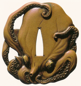 Orfebrera, XIX, Tsuba en forma de pulpo, M. de Arte Orientale Edoardo Vhiossone, Gnova
