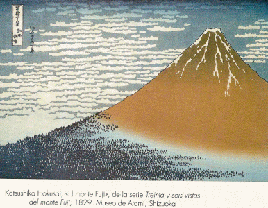 Pin, XIX, Katsushika, Hokusai, El monte Fuji, serie Trinta y Seis vistas, M. de Atami, Shizuoka