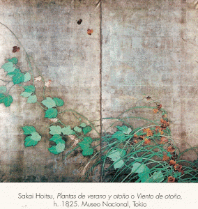 Pin, XIX, Sakai Hoitsu, Plantas d verano y otoo, M. Nacional, Tokio, 1825