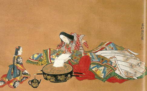 Pin, XVI-XVII, Okuma Masanobu Ono no Komachi lava, papel, manuscrito, Col. William Stugis Bib