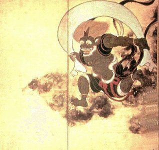 Pin, XVII, Tawaraya Sotatsu, Dios del Trueno, Kinninji, Kioto, 1640