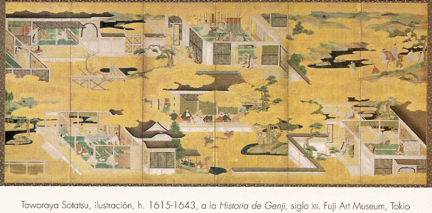 Pinm, XVII, Tawaraya Sotatsu, Historia de Ginji, ilustracin, Fuki Art Museum, Tokio, 1615/1643