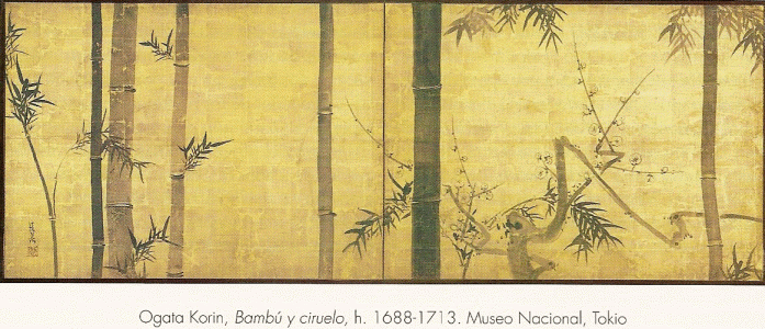 Pin, XVII-XVIII, Ogata Korin, Bamb y ciruelo, M. Nacional, Tokio,1713