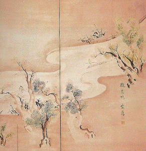 Pin, XVIII Ike no Taiga, Arashiyama al estilo Koetsu, papel, Col. particular, 1763-1773