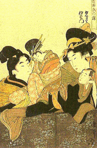 Pin, XVIII, Kitagawa Utamaro, Yugiri e Izaemon, xilogafa, M. fur Oatasitische Kuns, Berln