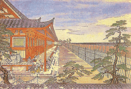 Pin, XVIII, Maruyama Okyo, Competicin en el Sanjusangendo, xilografa, Col. Tenri Library