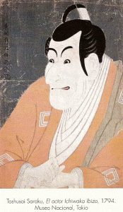 Pin, XVIII, Tishusai Saraku, El actor, Ichiwaka Ibizo, M. Nacional, Tokio, 1794
